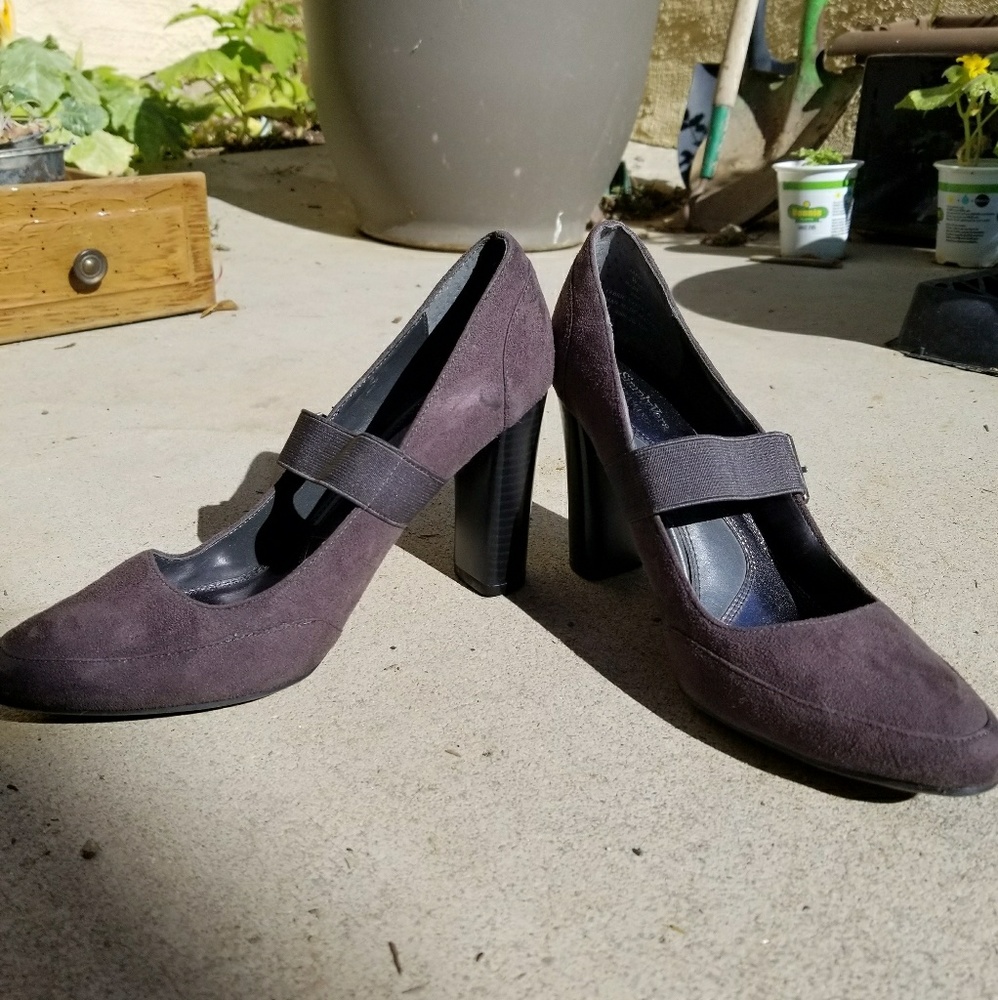 Simply Vera Jardine Grey Chunky Heel Wedges